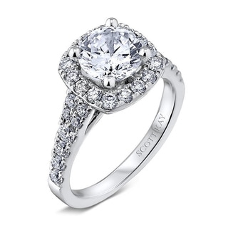 ... Silver 12ct TDW Diamond Semi Mount Engagement Ring (G-H, VS2