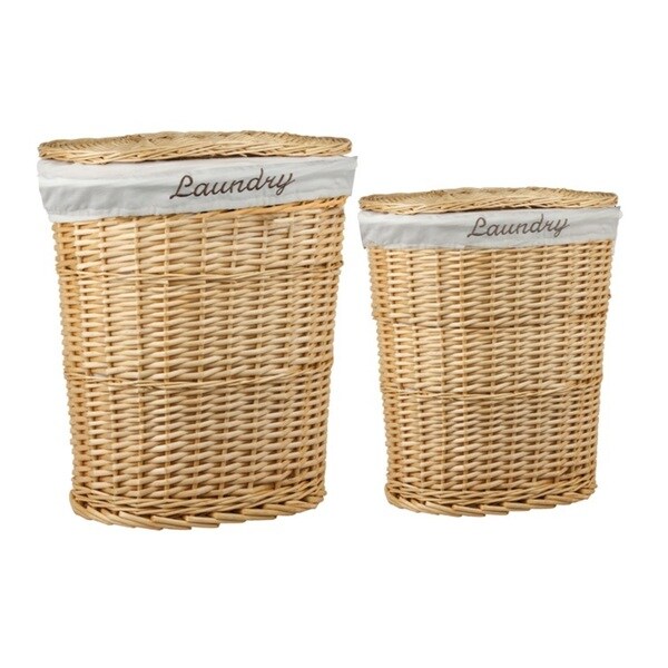 Home Basics 2-piece Wicker Laundry Hamper Set