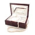 DaVonna 14k Gold Freshwater Pearl 3-piece Set with Plush Box ( 6-6.50 mm/ 18 in/ 7 in)