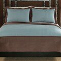 Barclay Hotel Aqua/ Taupe 3-piece Quilt Set