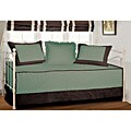 Brentwood Quilted Seafoam Blue/Espresso Cotton/Polyester 4-piece Daybed Set