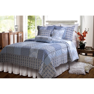 Casa Azure 3-piece Quilt Set