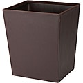 Chocolate Brown Leatherette Waste Basket with Tin Liner