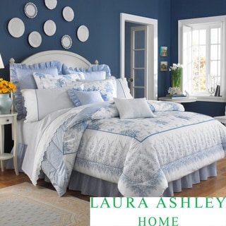 Laura Ashley Sophia Cotton 4-piece Comforter Set and Euro Sham Separates