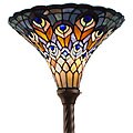 Tiffany-style Peacock Torchiere