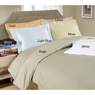 Egyptian Cotton 650 Thread Count Solid Sateen Finish 3-piece Duvet Cover Set