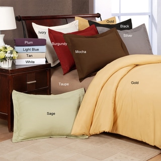 Solid Microfiber 3-piece Duvet Cover Set
