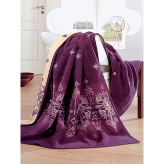 IBENA Messina Royal Plum Oversized Throw