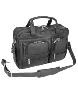 Amerileather Black Leather Business Briefcase