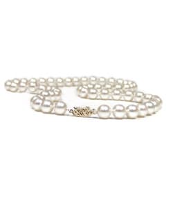 DaVonna 14k Gold High Luster FW Pearl 18-inch Necklace (7.5-8 mm)(set of 3)