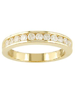 Miadora 14k Yellow Gold 1/2ct TDW Diamond Eternity Band (I-J, I2-I3)