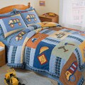 Construction Zone Applique Embellished 3-piece Quilt Set