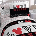 Mickey Mouse 'Love' Full-size 7-piece Reversible Bed in a Bag with Sheet Set