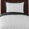 Sweet JoJo Designs Grey and Black Zig Zag 4-piece Twin-size Bedding Set
