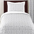 Sweet JoJo Designs Grey and White Diamond 4-piece Twin-size Bedding Set