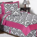 Sweet JoJo Designs Hot Pink, Black and White Isabella 3-piece Full/Queen Bedding Set