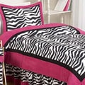 Sweet JoJo Designs Pink/ Black/ White 4-piece Twin-size Comforter Set