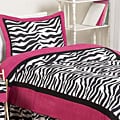 Sweet JoJo Designs Pink/ Black/ White Zebra Print 3-Piece Girl's Full/ Queen-Size Bedding Set