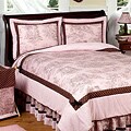 Sweet JoJo Designs Pink/ Brown French Toile and Polka Dot 4-piece Twin-size Bedding Set