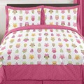 Sweet JoJo Designs Pink Happy Owl 3-piece Full/Queen Bedding Set