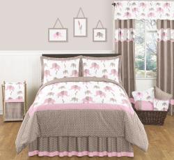 Sweet JoJo Designs Pink Mod Elephant 3-piece Full / Queen-size Bedding Set