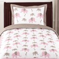 Sweet JoJo Designs Pink Mod Elephant 4-piece Twin-size Bedding Set
