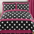 Sweet JoJo Designs Pink and Black Hot Dot 3-piece Full / Queen-size Bedding Set
