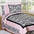 Sweet JoJo Designs Pink and Black Sophia 3-pc Girl's Full/ Queen-size Bedding Set