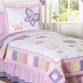 Sweet JoJo Designs Pink and Purple Butterfly 4-piece Twin-size Girl's Bedding Set