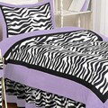 Sweet JoJo Designs Purple Funky Zebra 4-piece Twin-size Bedding Set