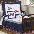 Sweet JoJo Designs Red, White and Blue Vintage Aviator Airplane 5-piece Toddler Boy's Bedding Set