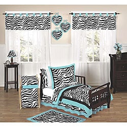 Sweet JoJo Designs Turquoise Funky Zebra 5-piece Toddler Bedding Set