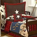 Sweet JoJo Designs Wild West Cowboy Western Horse 5-piece Toddler Boy's Bedding Set