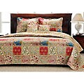 Kismet 100-percent Cotton Comfortable Cream 3-Piece Quilt Set