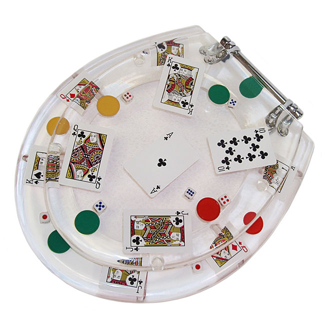 Clear Acrylic Poker Themed Toilet Seat 10044303