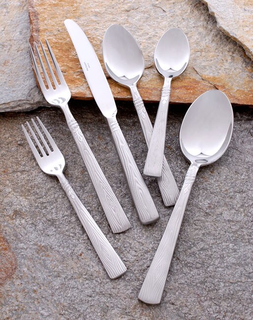 Pfaltzgraff Naturewood Sand 18/8 25 Piece Flatware Set 10048073