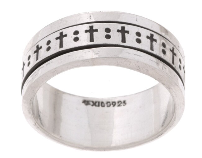 Sterling Silver Cross Spinner Ring  