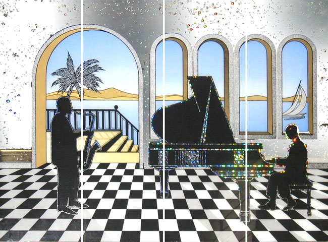 Jazz Piano Mirrored Wall Art  