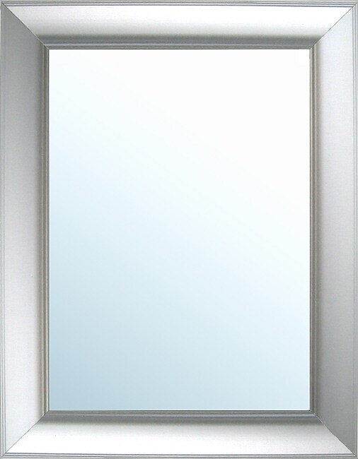 Grooved Silver Framed Wall Mirror  