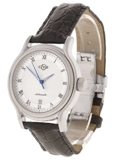 GV2 Mens Classic Silver Dial Black Strap Watch Model # 4108L