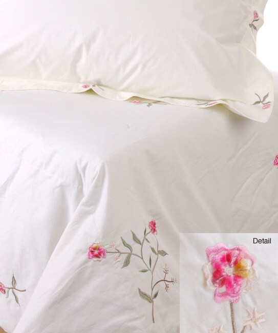 Embroidered 300 Thread Count Down Comforter and Sham Set   