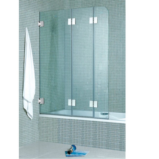 Folding 3-panel Bath Tub Door - 10229498 - Overstock.com Shopping