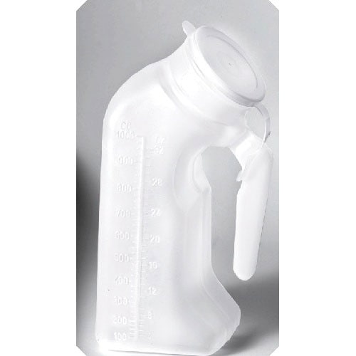 Translucent Male Portable Urinal w/ lid (Case of 50)