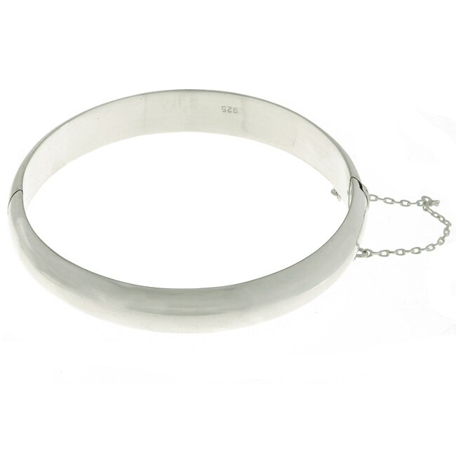 Sterling Essentials Silver 7 inch High Polish Bangle Bracelet (10 mm)