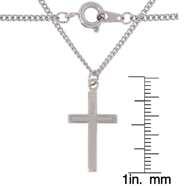 Sterling Silver Boy's Cross Necklace 10384645