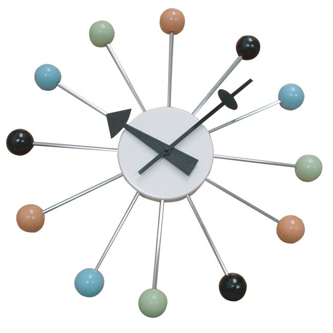 Atomic Era Wooden Ball Wall Clock 10386114 Shopping