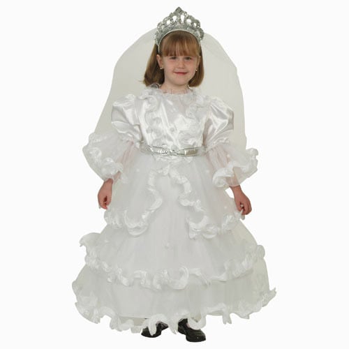 Deluxe Fancy White Bride Dress Costume  