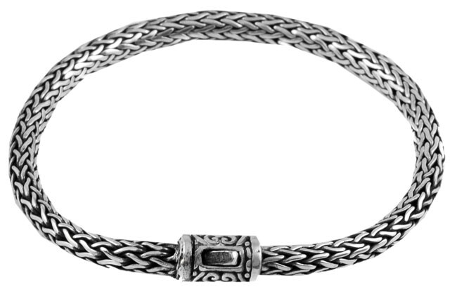 Sterling Silver Bali Style Snake Bracelet  