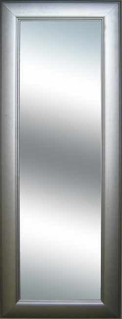Silvertone Grooved Frame Long Wall Mirror  