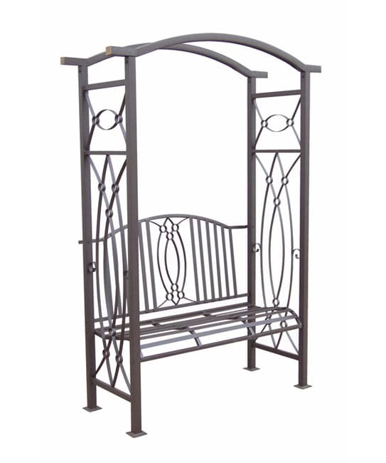 Constantine Wrought Iron Garden Arbor with Bench  